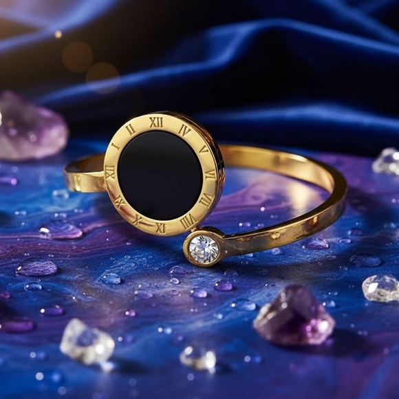 Roman Numerals 18K Gold Plated Adjustable Minimalist Ring with Zircon Accent✨ - Picture 10 of 12